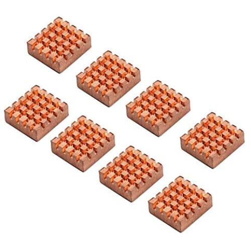 Enokay 8 Pieces 14mm×12mm×5.5mm Cooling Copper Heatsink for Raspberry Pi VGA RAM Cooling Heatsinks Cooler