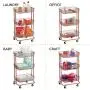 mDesign Metal 3-Tier Rolling Household Storage Cart to use in Bathrooms, Kitchen, Craft Rooms, Laundry Rooms, and Kids Rooms - Portable, Includes 4 Caster Wheels - Rose Gold