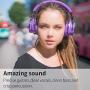 COWIN E7 Active Noise Cancelling Headphones Bluetooth Headphones with Microphone Deep Bass Wireless Headphones Over Ear, Comfortable Protein Earpads, 30 Hours Playtime for Travel/Work, Purple