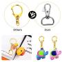 Roctee 120 Pcs Key Chain Clip D Snap Hook Split Metal Keychain with Chain, Keychain Parts Hardware with Open Jump Ring and Connector, DIY Crafts Key Ring (Gold)