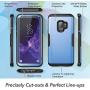 YOUMAKER Galaxy S9 Case,Metallic Blue with Built-in Screen Protector Heavy Duty Protection Shockproof Slim Fit Full Body Case Cover for Samsung Galaxy S9 5.8 inch - Blue/Black