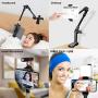 iPad Stand with 360° Tablet Tripod Holder Mount & Ball Head, 27in Flexible Webcam Stand for Desk and Bed, Projector Camera Mount for iPad 8th, iPad Pro 9.7'' 10.5'', iPad Mini, iPad Air, All Smartphones