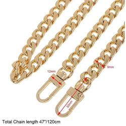 LONGTEAM 47'' Purse Chain Strap Replacement DIY Flat Metal Chain Strap