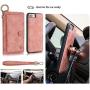 JAZ iPhone 8 / 7 Wallet Case - Zipper Purse Detachable Magnetic 14 Card Slots Wristlets Leather Wallet Case for Apple iPhone 8 / 7 / 6 / 6S