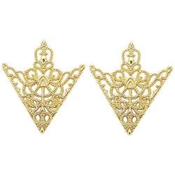MXUHUI Retro Hollow Pattern and Angle Triangle Collar Pins Brooch Clip Pin Brooches Shirt Collar Decoration Parts