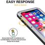 iPhone XR Case, CarterLily Full Body Shockproof Dustproof Waterproof Aluminum Alloy Metal Gorilla Glass Cover Case for Apple iPhone XR 6.1 inch (Silver)