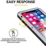 iPhone XR Case, CarterLily Full Body Shockproof Dustproof Waterproof Aluminum Alloy Metal Gorilla Glass Cover Case for Apple iPhone XR 6.1 inch (Silver)