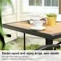 PHI VILLA Patio 3 PC Swivel Bar Sets Textilene High Bistro Sets, 2 Bar Stools and 1 Table, Brown PHI VILLA Patio 3 PC Swivel Bar Sets Textilene High Bistro Sets, 2 Bar Stools and 1 Table, Brown