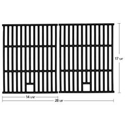 Hongso 17 1/4 Inch Cast Iron Cooking Grid Grates Replacement Parts for Nexgrill 720-0649, Members Mark 720-0691A, 720-0778A, Aussie 6703C8FKK1, Brinkmann 810-9490-F Backyard Gas Grill, 2-Pack PCD252