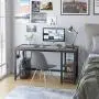 HOMECHO Industrial Computer Desk with 2 Shelves, 55 inch Writing Desk with Storage, Wood Laptop Study Table with Headphone & Cup Holder for Home Office, Sturdy Metal Frame, Easy Assembly, Dark Brown HOMECHO Industrial Computer Desk with 2 Shelves, 55 inch Writing Desk with Storage, Wood Laptop Study Table with Headphone & Cup Holder for Home Office, Sturdy Metal Frame, Easy Assembly, Dark Brown