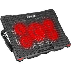 AICHESON Laptop Cooling Pad for 17.3'' Notebook, Red 5 Fans