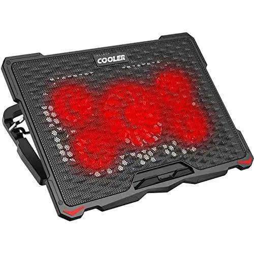 AICHESON Laptop Cooling Pad for 17.3'' Notebook, Red 5 Fans AICHESON Laptop Cooling Pad for 17.3'' Notebook, Red 5 Fans