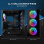 GIM MB8 ATX Case, Mid-Tower PC Gaming Chassis, Compact Computer Case with Tempered Glass Panel, 4 RGB Fans Pre-Installed, Water-Cooling Ready, Cable Management System - Black