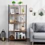 Giantex 4-Tier Bookshelf, Industrial Style Bookcase with Metal Frame, Free Standing Storage Display Shelves, Home Office Study Storage Rack Shelves with Dividers, Wood Shelving Unit (Rustic Brown)