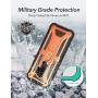 YOUMAKER Designed for Galaxy S9 Plus Case, Heavy Duty Protection Kickstand with Built-in Screen Protector Shockproof Case Cover for Samsung Galaxy S9 Plus 6.2 inch - Orange/Black