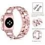OULUCCI Stainless Steel Band Compatible Apple Watch Band 38mm 40mm Women Iwatch Series 6, SE, Series 5, Series 4, Series 3, Series 2 1 Accessories Metal Wristband D-Shape Sport Strap (No Tool Needed) Rose Gold