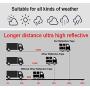 [ALL STAR TRUCK PARTS] 10pcs of 2''x12'' Strips Conspicuity Safety Caution Warning Tape DOT-C2 Approved Reflective Truck Trailer Red/White Adhesive Sticker
