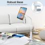 Tryone Gooseneck Tablet Stand, Tablet Mount Holder Compatible with iPad iPhone Series/Switch/Galaxy Tabs/Kindle Fire HD and More, 30in Overall Length(White)