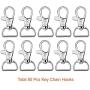 Paxcoo 100 Pcs Key Chain Hooks with Key Rings (Large Size)