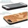 iProductsUS Wood Phone Case Compatible with iPhone SE (2020), iPhone 8, 7, 6/6S and Magnetic Mount, Cute Turtles Engraved in USA, Built-in Metal Plate,TPU Rubber Shockproof Covers (4.7 inch)