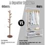 Tangkula 3 in 1 Industrial Hall Tree, Coat Rack Shoes Bench, Entryway Storage Organizer with 2-Tier Storage Bench and 5 Hooks, Wood Look Accent Furniture with Metal Frame (Natural)