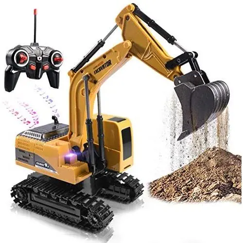 Remote Control Excavator Toy Truck RC Excavator with Metal Shovel Lights Sounds Rechargable Engineering Sand Digger Construction Vehicle Toy Gift for Boys Girls Kids & Children Remote Control Excavator Toy Truck RC Excavator with Metal Shovel Lights Sounds Rechargable Engineering Sand Digger Construction Vehicle Toy Gift for Boys Girls Kids & Children