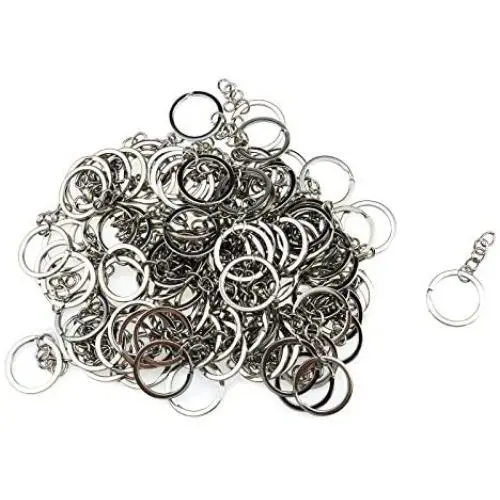 Semetall 100 Pcs Heavy Duty Metal Split Keychain Ring Parts for Crafts Supplies,Split Key Chain Rings with Chain and Jump Rings Bulk(30mm Diameter,Silver) Semetall 100 Pcs Heavy Duty Metal Split Keychain Ring Parts for Crafts Supplies,Split Key Chain Rings with Chain and Jump Rings Bulk(30mm Diameter,Silver)