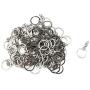 Semetall 100 Pcs Heavy Duty Metal Split Keychain Ring Parts for Crafts Supplies,Split Key Chain Rings with Chain and Jump Rings Bulk(30mm Diameter,Silver)