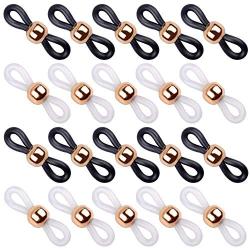 Jdesun 20 Pieces Eyeglass Chain Ends,Adjustable Metal Bead Rubber Ends Connectors for Eye Glasses Holder Necklace Chain