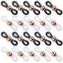 Jdesun 20 Pieces Eyeglass Chain Ends,Adjustable Metal Bead Rubber Ends Connectors for Eye Glasses Holder Necklace Chain