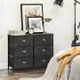 SONGMICS Fabric Drawer Dresser, Wide Storage Dresser with 6 Drawers, Industrial Closet Storage Drawers, with Metal Frame, Wooden Top, for Closet, Hallway, Nursery, Rustic Brown and Black ULVT23HV1 SONGMICS Fabric Drawer Dresser, Wide Storage Dresser with 6 Drawers, Industrial Closet Storage Drawers, with Metal Frame, Wooden Top, for Closet, Hallway, Nursery, Rustic Brown and Black ULVT23HV1