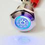 ESUPPORT 12V Car Vehicle Blue LED Light Headlight Push Button Metal Toggle Switch Socket Plug 19mm