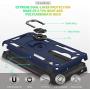 Moto G7 Power Phone Case,Moto G7 Supra Case with HD Screen Protector,Gritup 360 Degree Rotating Metal Ring Holder Kickstand Armor Anti-Scratch Bracket Cover Phone Case for Motorola G7 Power Blue