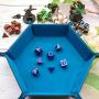 KCO DND Metal Dice Set Enamel dice 7 Pieces Metal Dice Set DND Dice Role Playing Game Dice Set with Storage Bag for RPG Dungeons and Dragons D&D Math Teaching (Dark Blue Silver)