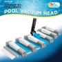 U.S. Pool Supply 19'' Heavy Duty Weighted Flexible Concrete Swimming Pool Vacuum Head with Side Brushes and Metal EZ Clip Handle - Professional Commercial Grade - Faster Cleaning, Easier Debris Removal