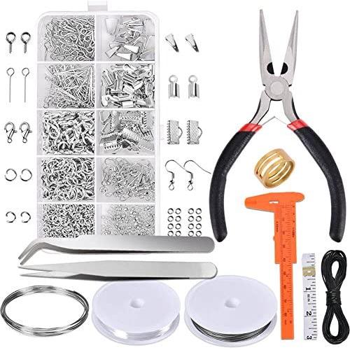 Paxcoo Jewelry Making Supplies Kit - Jewelry Repair Tool with Accessories Jewelry Pliers Jewelry Findings and Beading Wires for Adults and Beginners