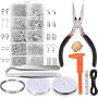 Paxcoo Jewelry Making Supplies Kit - Jewelry Repair Tool with Accessories Jewelry Pliers Jewelry Findings and Beading Wires for Adults and Beginners