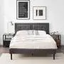 VECELO Upholstered Platform Bed Frame with Height Adjustable Headboard/Mattress Foundation with Strong Slat Support, Easy Assembly, Full, Dark Grey VECELO Upholstered Platform Bed Frame with Height Adjustable Headboard/Mattress Foundation with Strong Slat Support, Easy Assembly, Full, Dark Grey