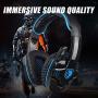 SADES SA708GT Gaming Headset for Xbox One, PS4, PC, Volume Controller, Noise Cancelling Over Ear Headphones Mic, Bass Surround Soft Memory Earmuffs for Computer Laptop Mac