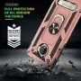 Moto Z4 Case, Moto Z4 Play Case with HD Screen Protector,Gritup 360 Degree Rotating Metal Ring Holder Kickstand Armor Anti-Scratch Bracket Cover Phone Case for Motorola Moto Z4 Force Rose Gold