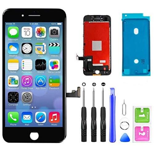 QTlier iPhone 7 Screen Replacement,LCD Display and Touch Screen Digitizer Replacement Frame Assembly with Repair Tool Kit(Black, 4.7Inch, for iPhone 7)