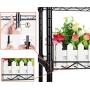 YOHKOH 5-Wire Shelving Metal Storage Rack Adjustable Shelves for Laundry Bathroom Kitchen Pantry Closet, Black