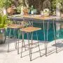 Christopher Knight Home Denali Outdoor Industrial Acacia Wood Bar Set with Finished Iron Frame, Teak Finish / Rustic Metal Christopher Knight Home Denali Outdoor Industrial Acacia Wood Bar Set with Finished Iron Frame, Teak Finish / Rustic Metal