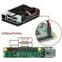Pastall Raspberry Pi 4 Armor Case with Dual Cooling Fan Metal Shell Black Enclosure for Pi 4 Model B