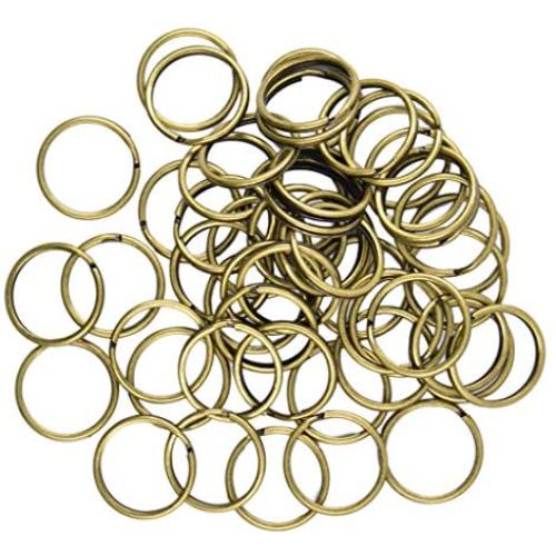 LoveinDIY 50 Pcs of 18mm Metal Split Ring Nickel Plated Small Key Chain Ring Part for Connecting Clasps Charms Links and Ornament Crafts