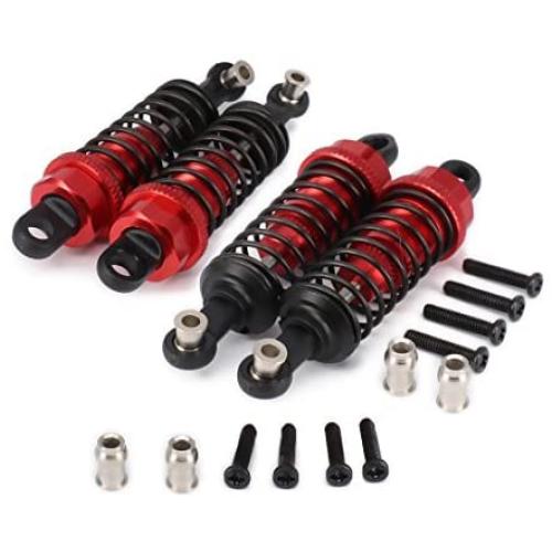 4pcs Front/Rear Shock Absorber Kits for 1/18 RC Wltoys A959 A969 A979 K929 Parts Buggy Truck Rally Car Upgrades (Red)