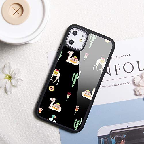 LuGeKe Cute Camel Print Phone Case for iPhone 7/iPhone 8/iPhone SE2020,Cartoon Animal Pattern Case Cover,Soft Silicone Case Metal Sheet Anti-Stratch Bumper Protective Phonecase(Camel Cactus)