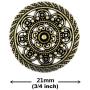 Bezelry 12 Pieces Lacework Filigree Antique Brass Metal Shank Buttons. 21mm (3/4 inch)