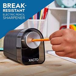 X-ACTO Pencil Sharpener, XLR Electric Pencil Sharpener, Pencil Saver, SafeStart Motor, Black, 1 Count