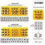 OWDEN Jewelry Metal Stamps Set for Jewelry Making,Size:(1/8'',3mm) 2 Sets Art Font Letter Punch Set (Uppercase and Lowercase) with 1 Set Number Punch Set,1Pc Hammer and 1Pc Steel Bench Block